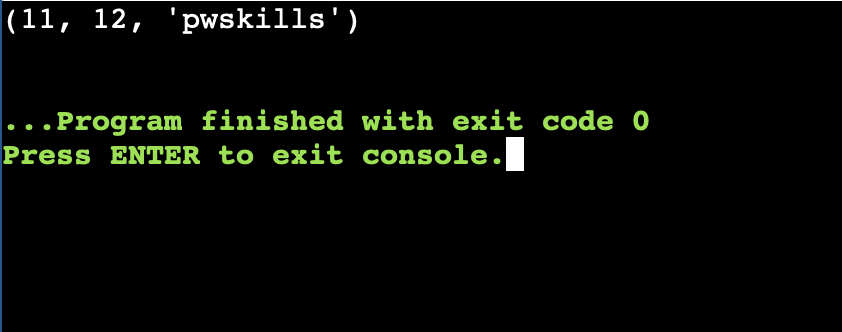 Python tuple Example